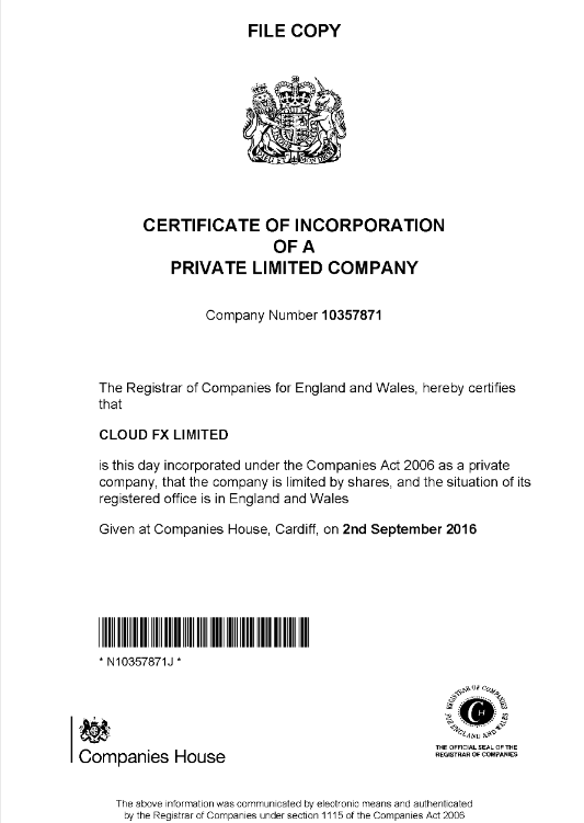 Company Certificate
